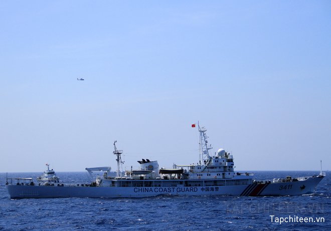 Tàu Hải cảnh và máy bay của Trung Quốc quanh giàn khoan Hải Dương 981.